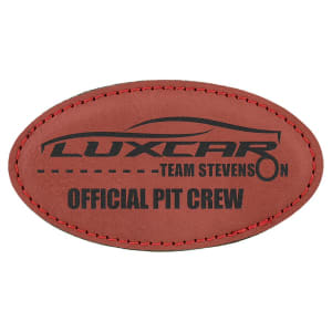 3" x 1 1/2" Leatherette Oval Badge