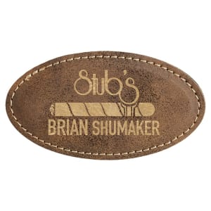 3" x 1 1/2" Leatherette Oval Badge