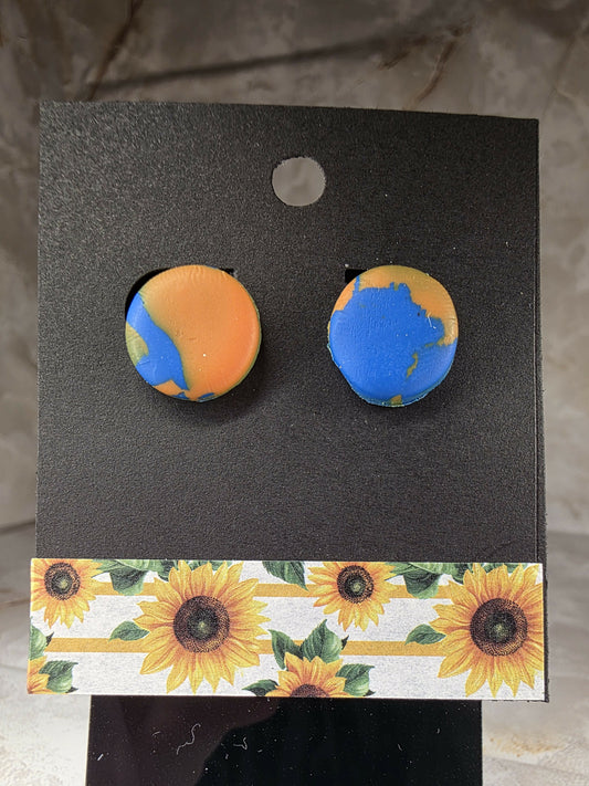 Orange & Blue Circle Studs (North Montgomery)