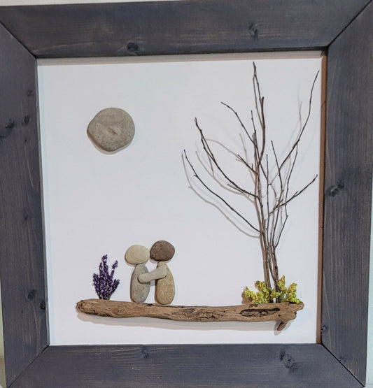 Couple on log 12x12