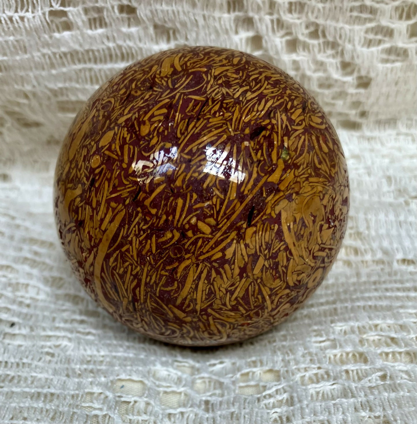 #3219 2" Calligraphy Jasper sphere 222 gr