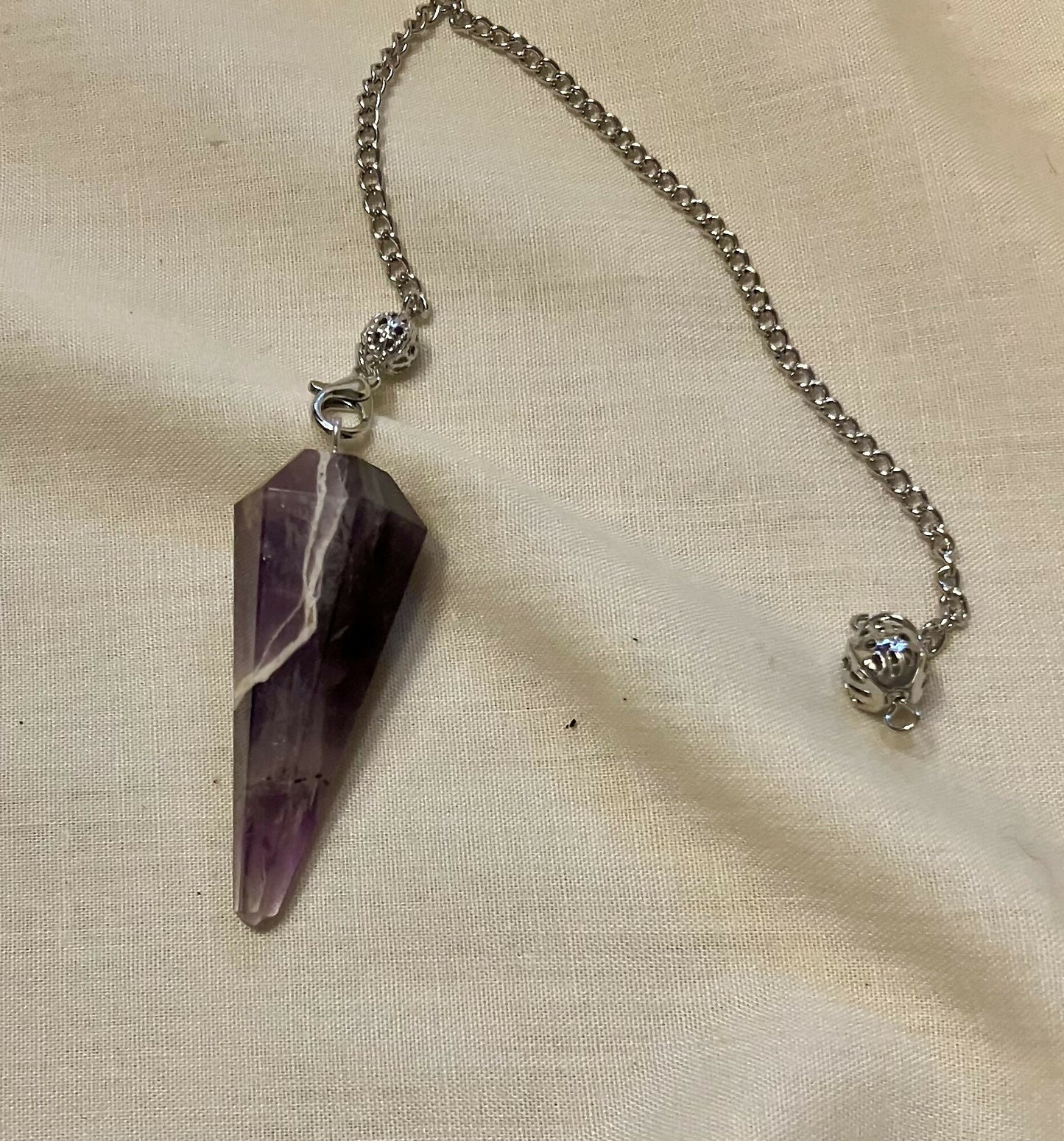 Chevron amethyst pendulum #2044