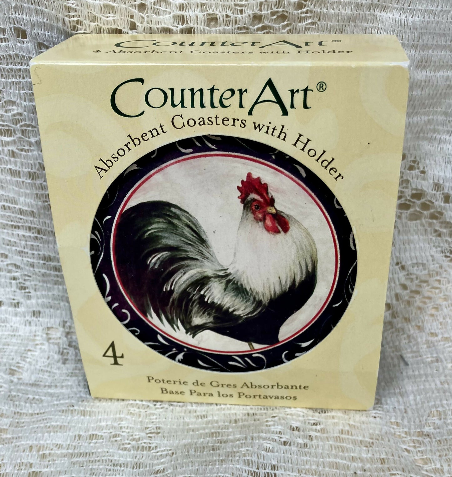 #418 Black chicken coasters