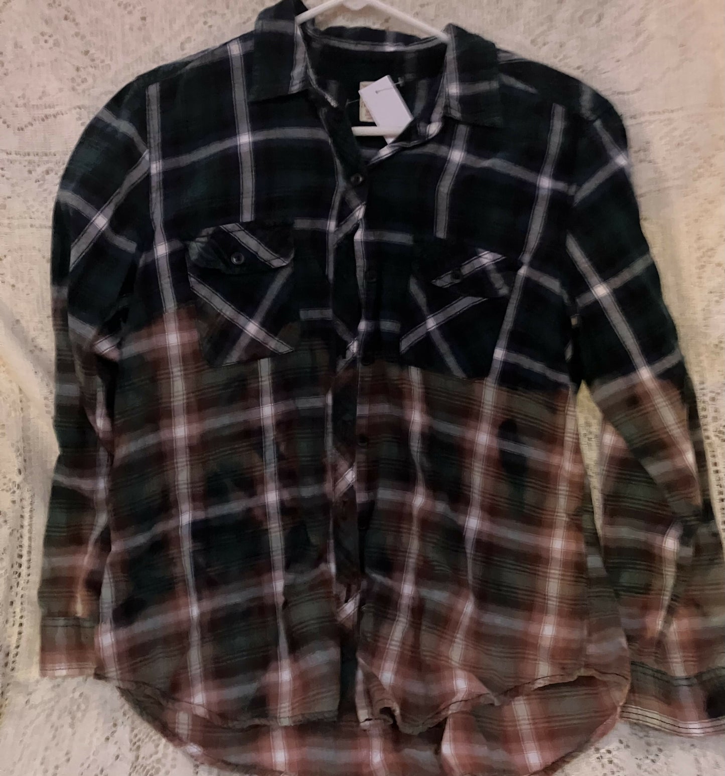 Hand bleached flannel sz Med #2812