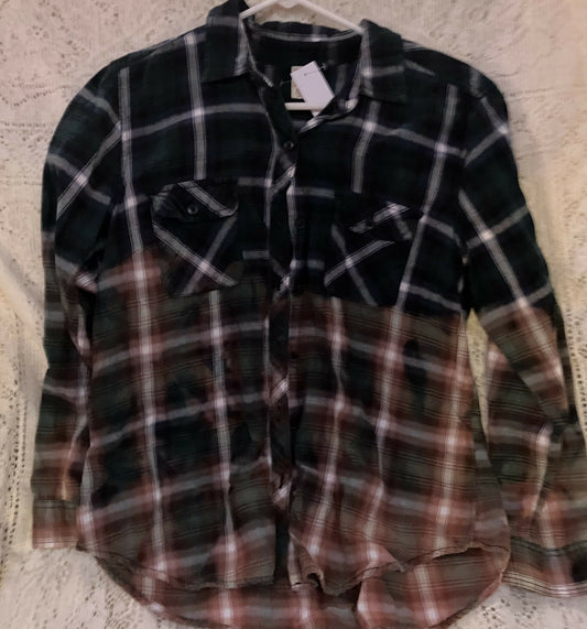 Hand bleached flannel sz Med #2812