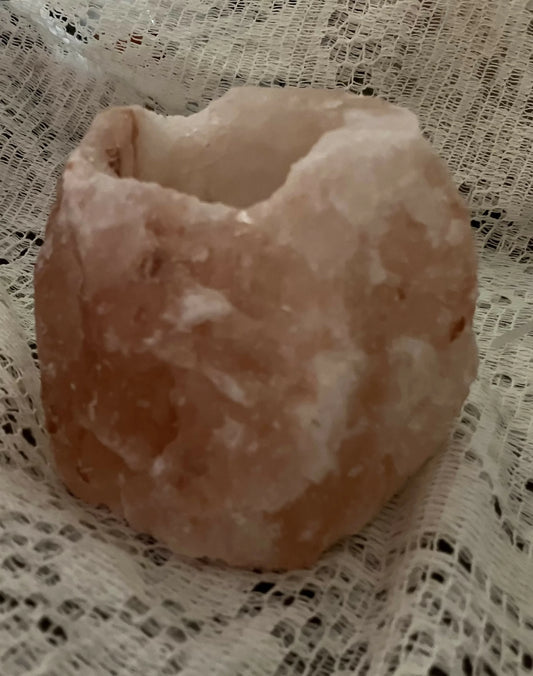 Salt crystal tea lite holder #924