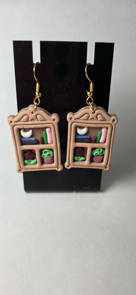 Mini Home Bookshelf Earrings