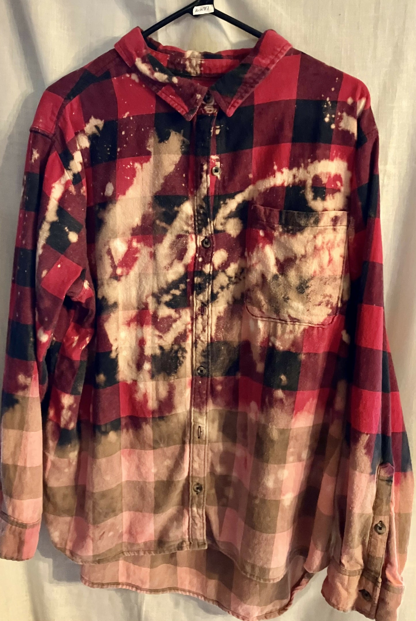 Hand Bleached Buffalo plaid Flannel #3003