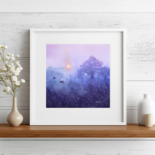 Morning Light Watercolor on Wood (original)
