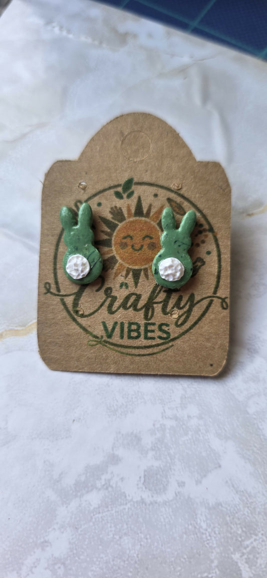 Floral Rabbit Tail Studs