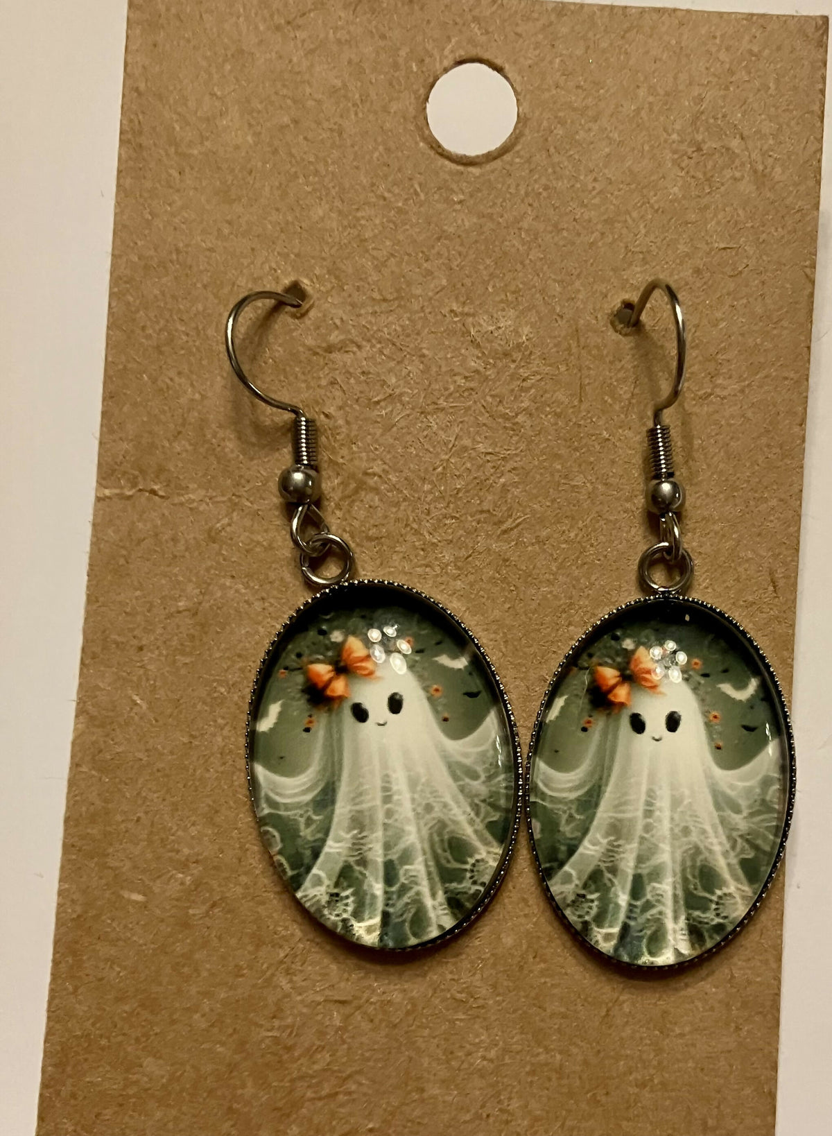 #3340 Lace bow ghost earrings